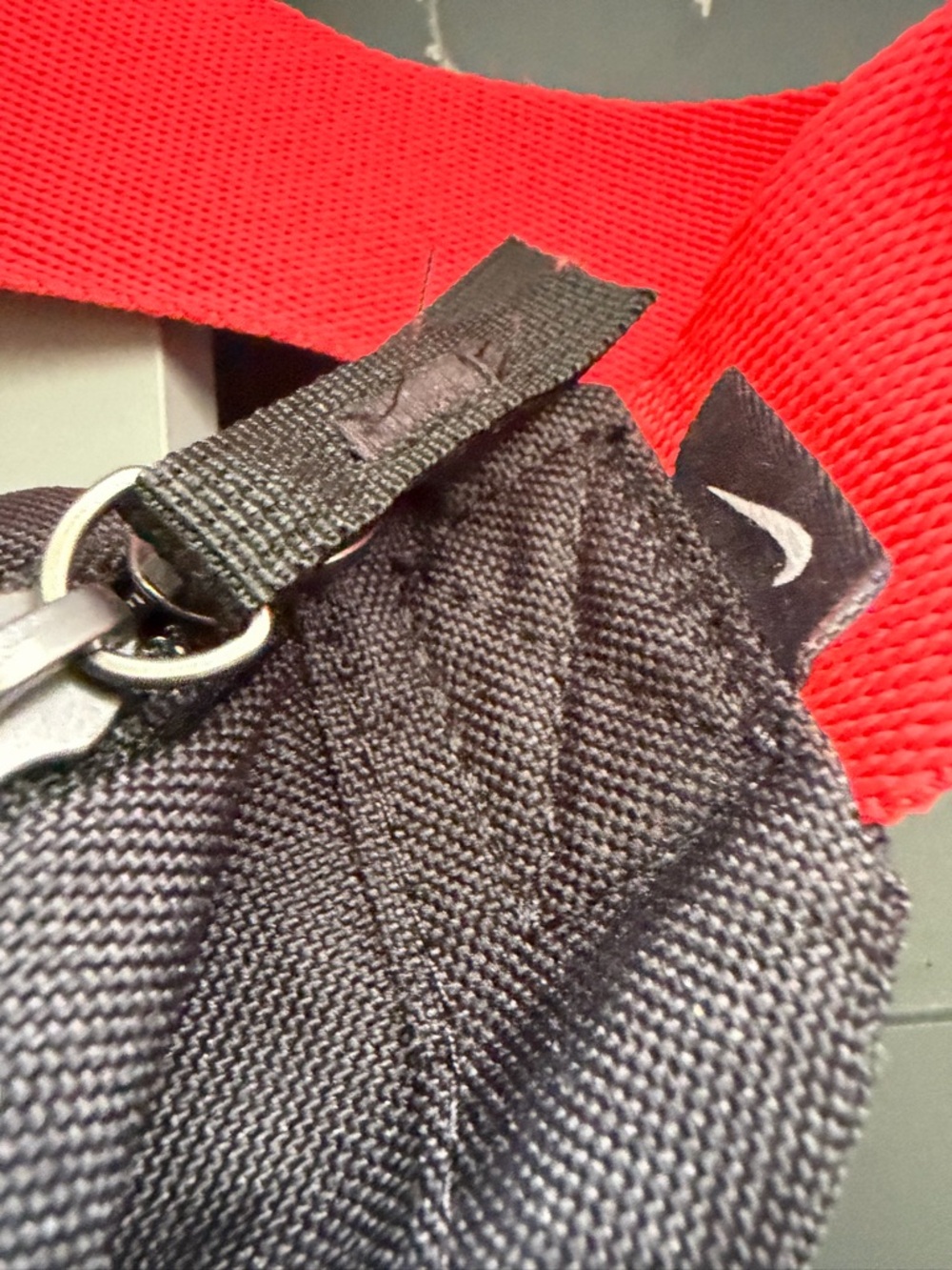 Nike Black Waist Pack with Red Logo & Strap - Picture 4 of 5